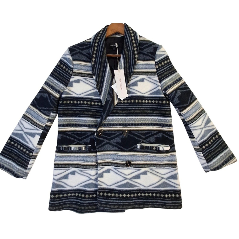 Driftwood Blanch Southwestern Blazer Women's XS Aztec Shawl Collar Lined Boho